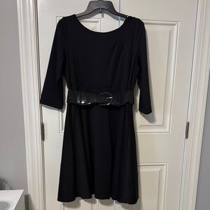 NY Collection Black Dress with Belt